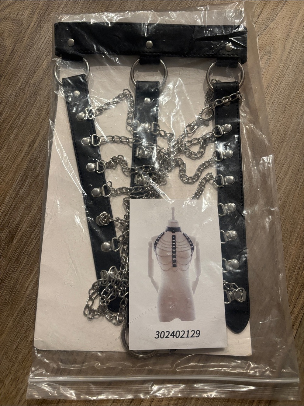 Black Chain Harness Belt - Fashion Body Accessory